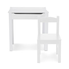 Child's Lift-Top Desk & Chair - White
