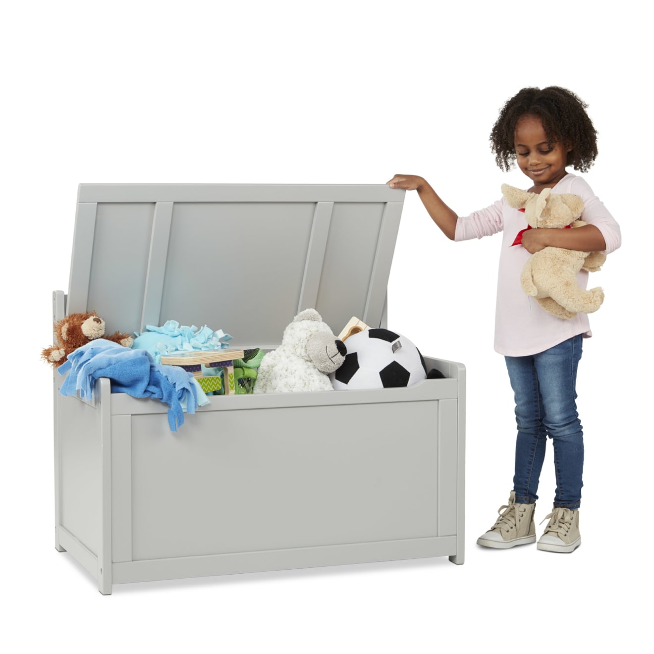 Wooden Toy Chest (Gray)
