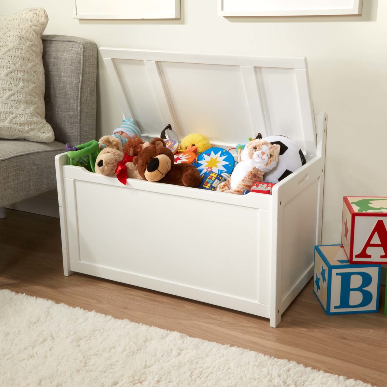 Wooden Toy Chest (White)