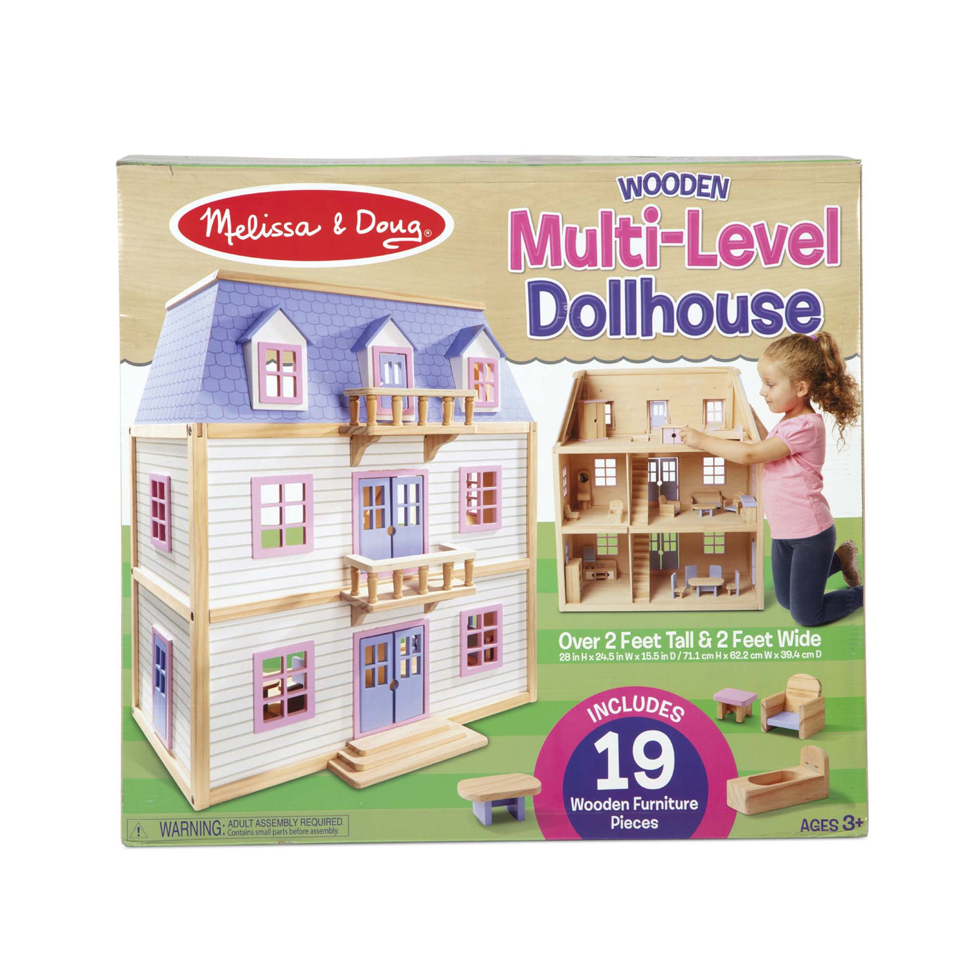 Wooden Multi-Level Dollhouse