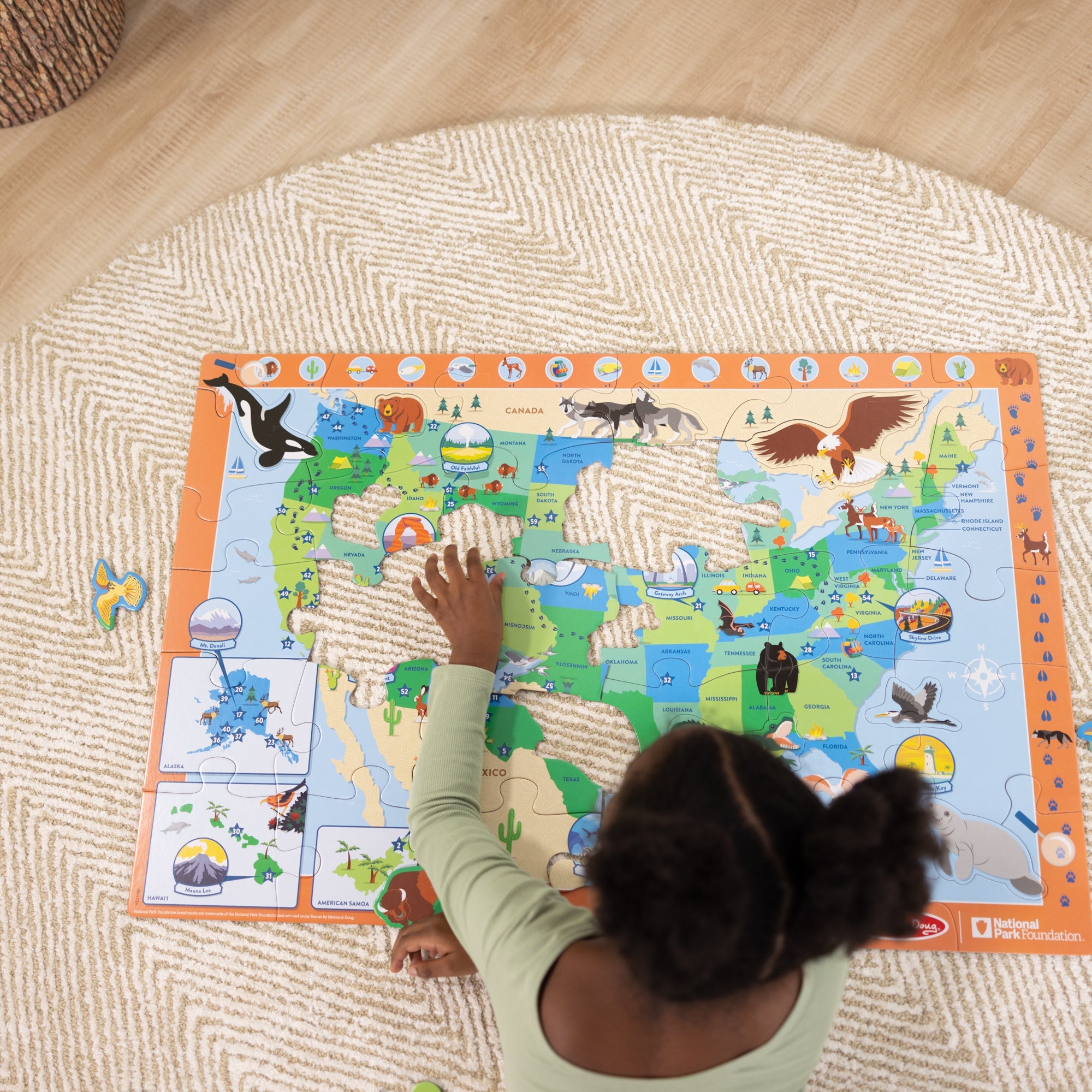 National Parks U.S.A. Map Floor Puzzle – 45 Pieces