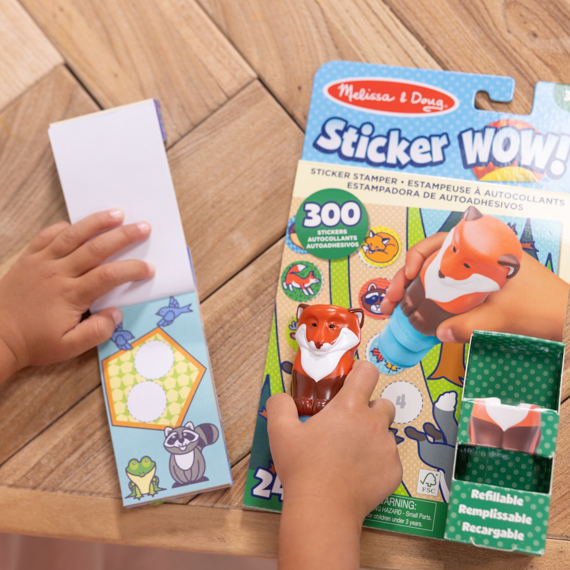 Sticker WOW!™ Fox Bundle: Activity Pad & Sticker Stamper + Mini Activity Pad and 200 Refill Stickers