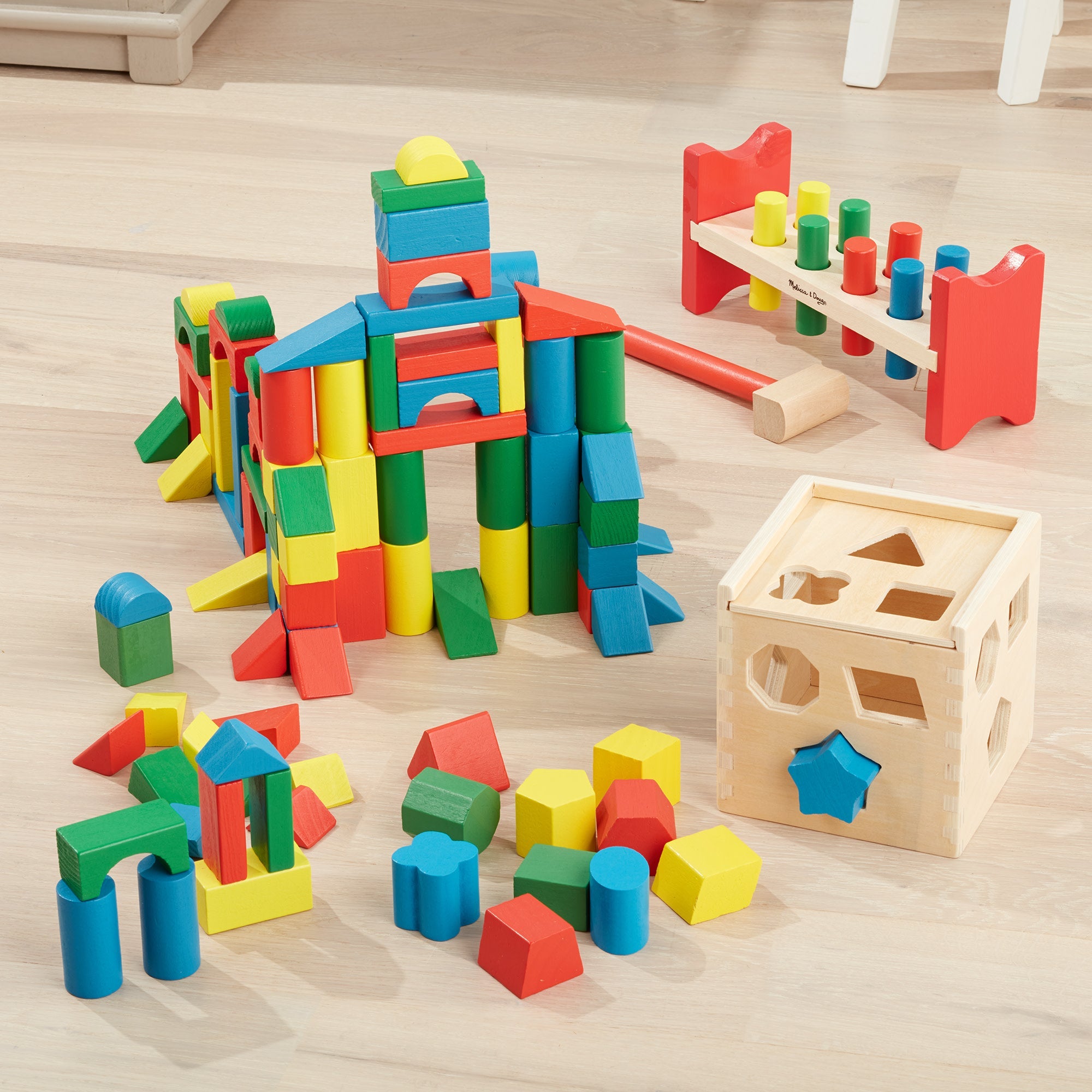 Stack, Sort & Pound Wooden Toy Collection