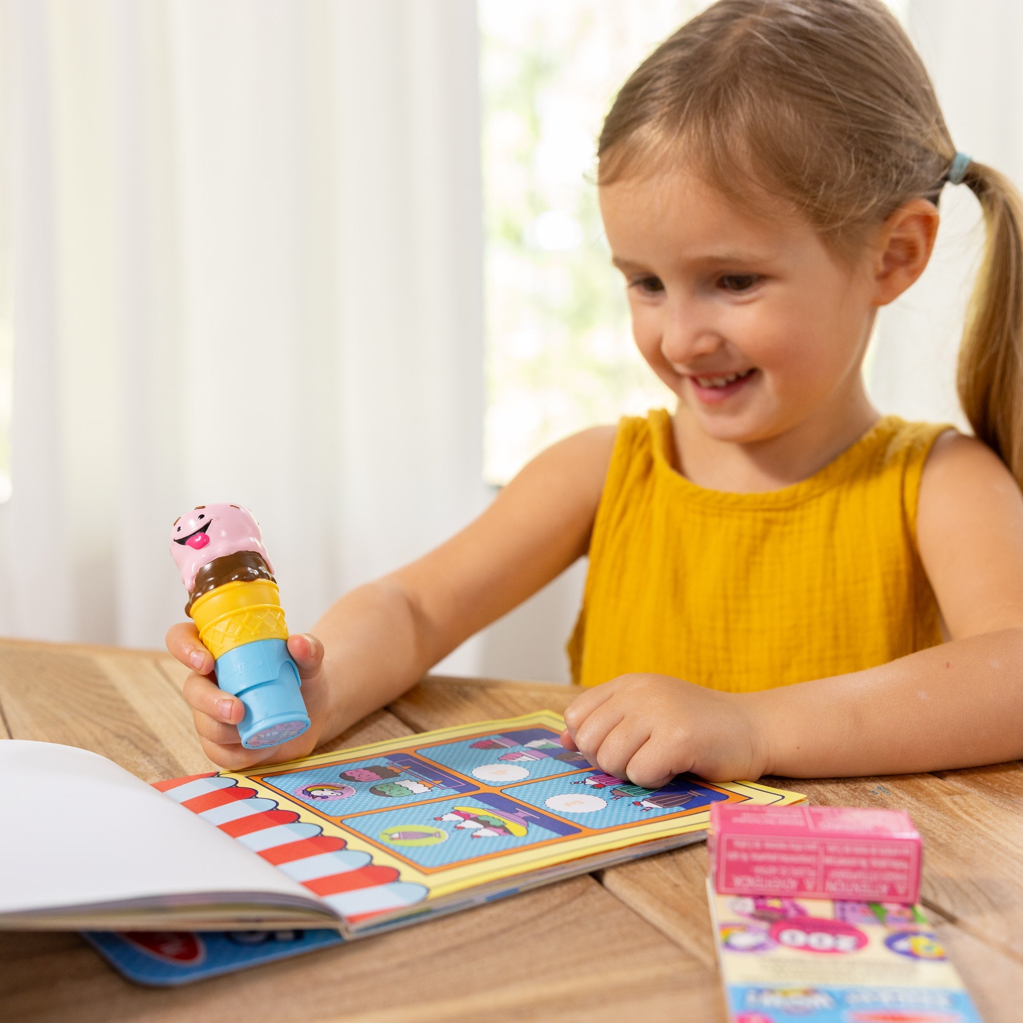 Sticker WOW!™ Ice Cream Bundle: Activity Pad & Sticker Stamper + Mini Activity Pad and 200 Refill Stickers