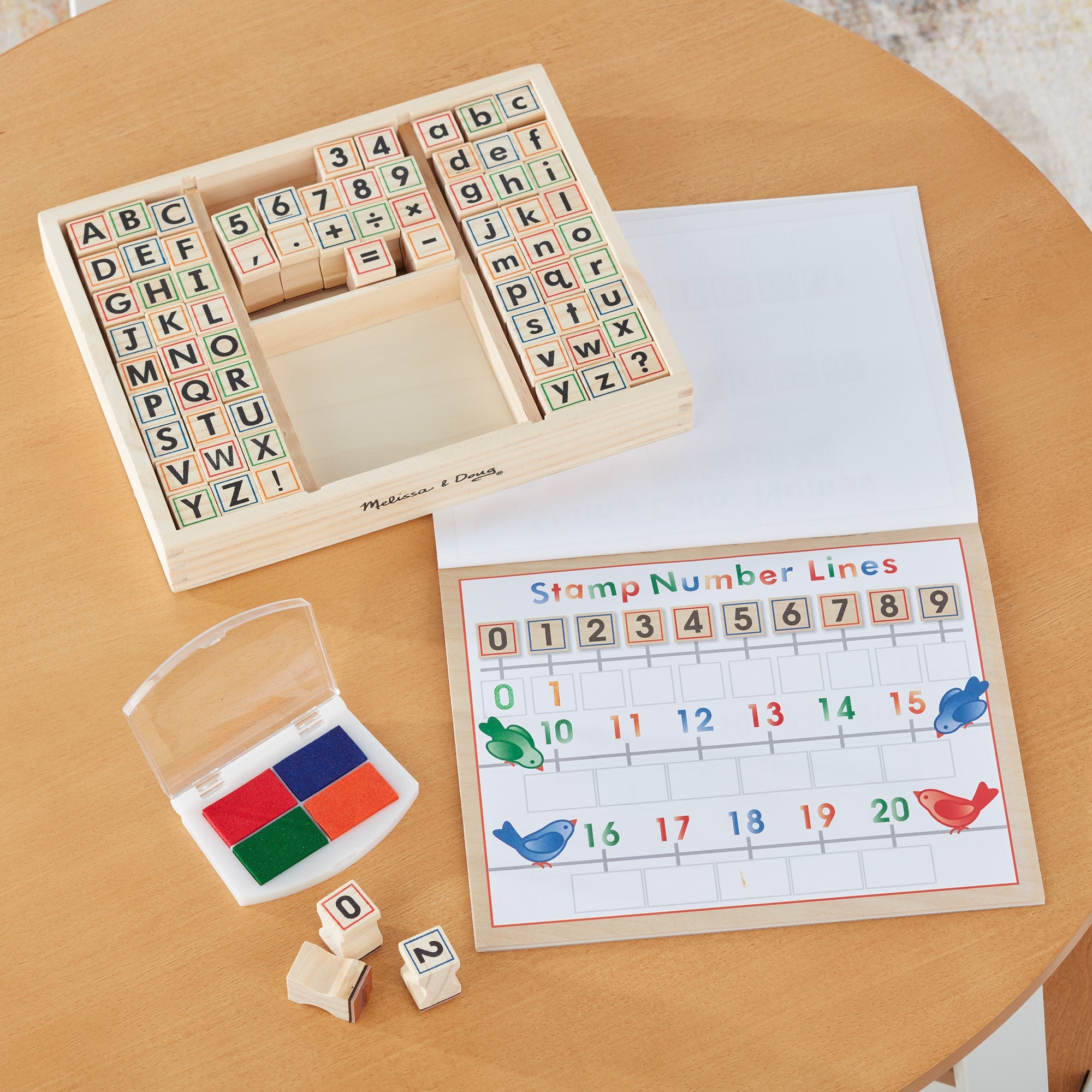 Deluxe Wooden Stamp Set - ABCs 123s