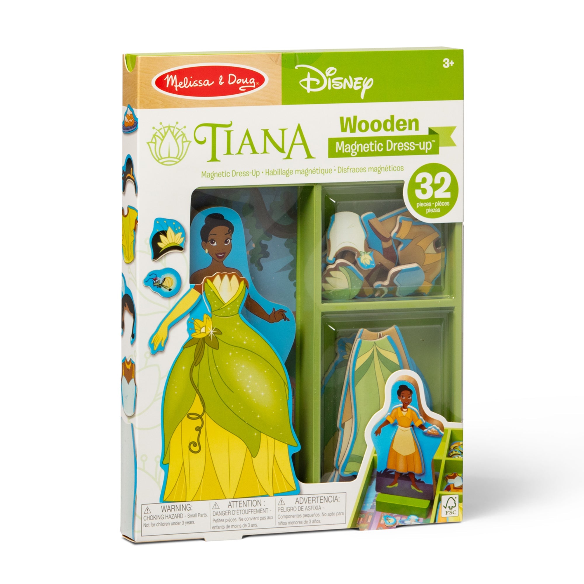 Disney Princess Tiana Wooden Magnetic Dress-Up Play Set