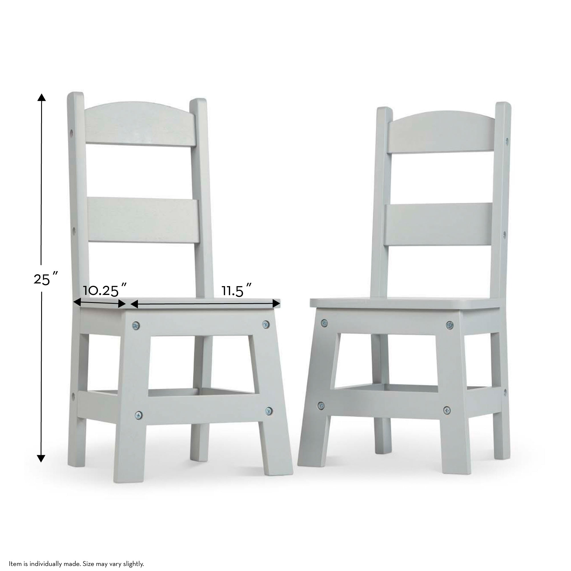 Child’s Wooden Chair Pair – Gray