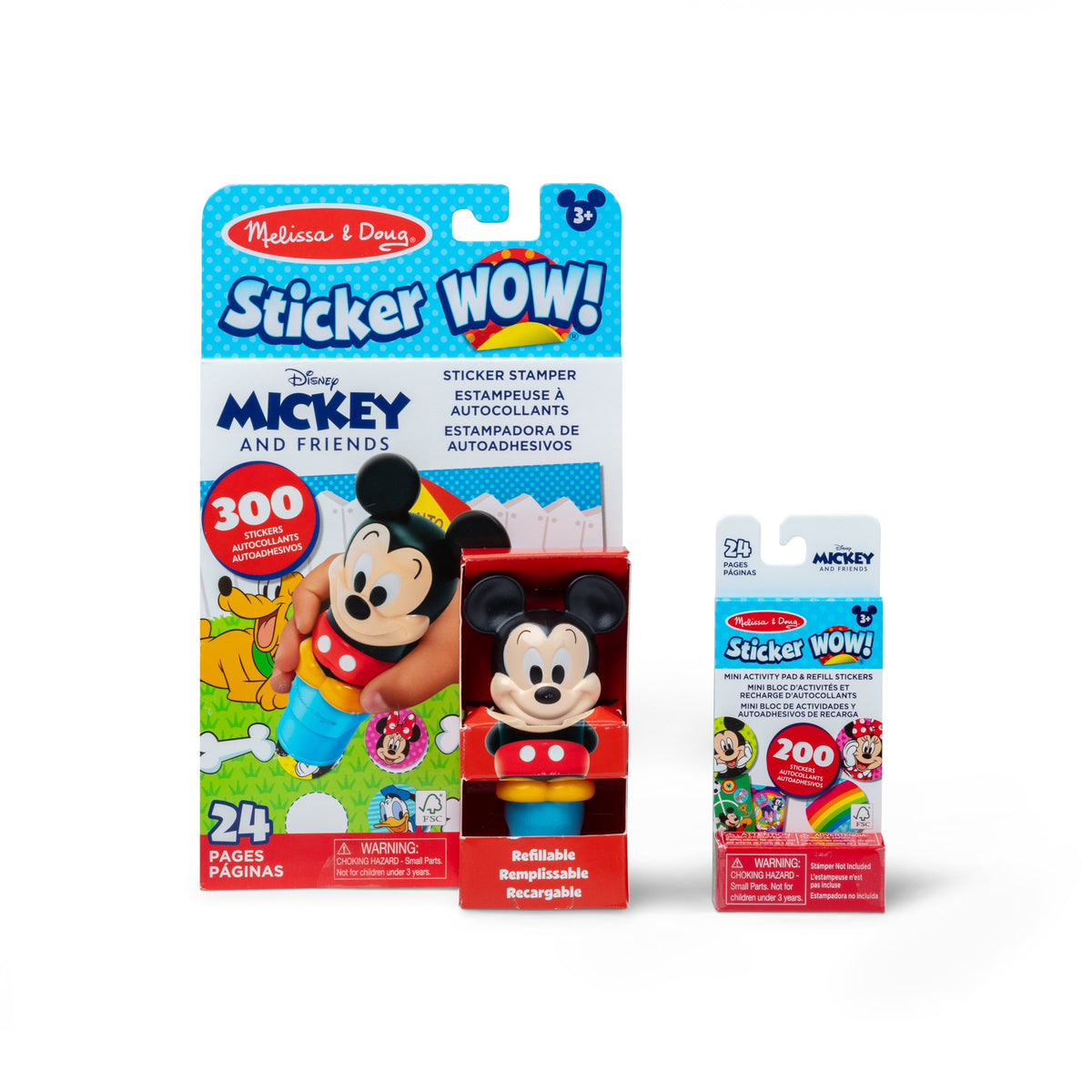 Sticker WOW!™ Disney Mickey Mouse Bundle: Activity Pad & Sticker Stamper + Mini Activity Pad and 200 Refill Stickers