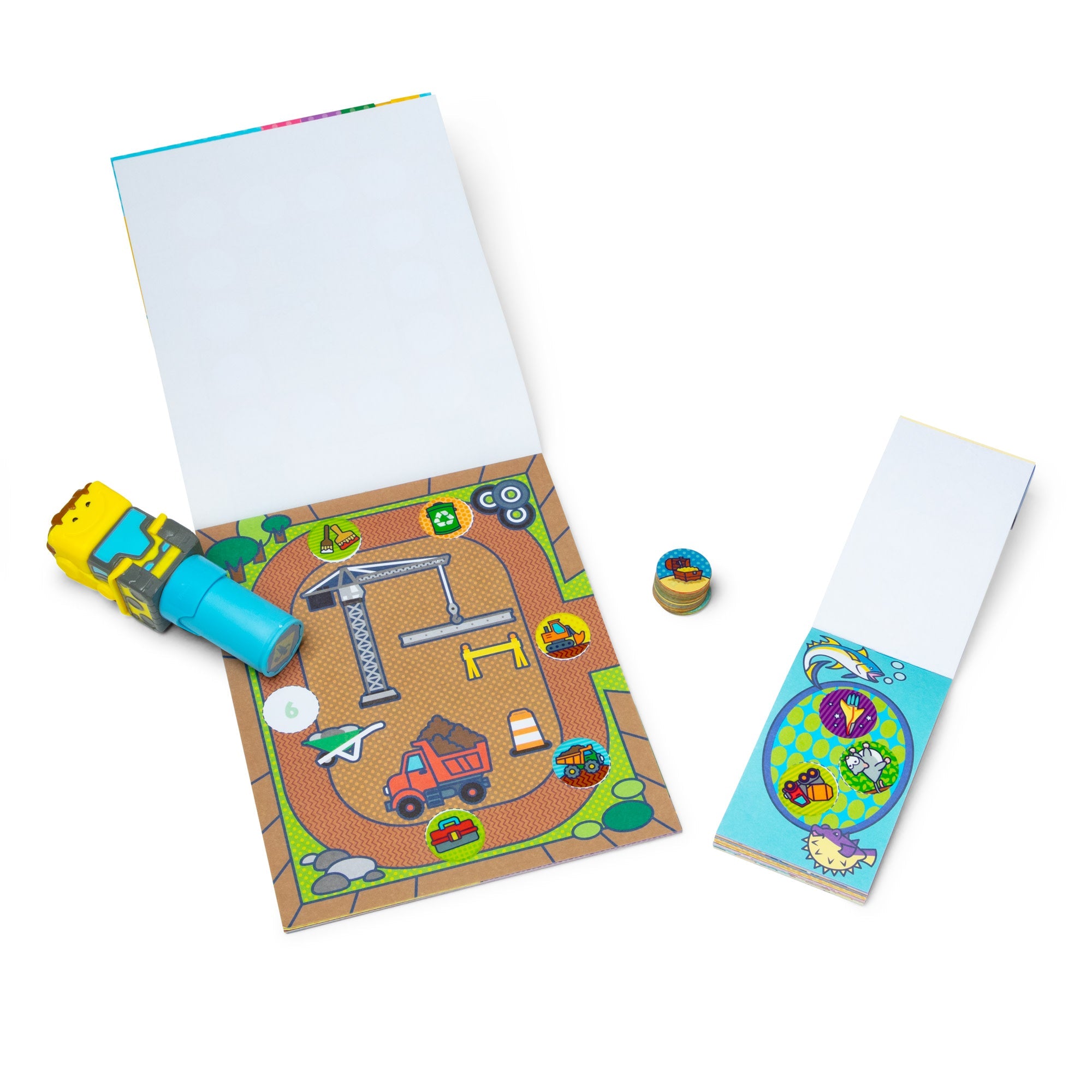 Sticker WOW!™ Bulldozer Bundle: Activity Pad & Sticker Stamper + Mini Activity Pad and 200 Refill Stickers