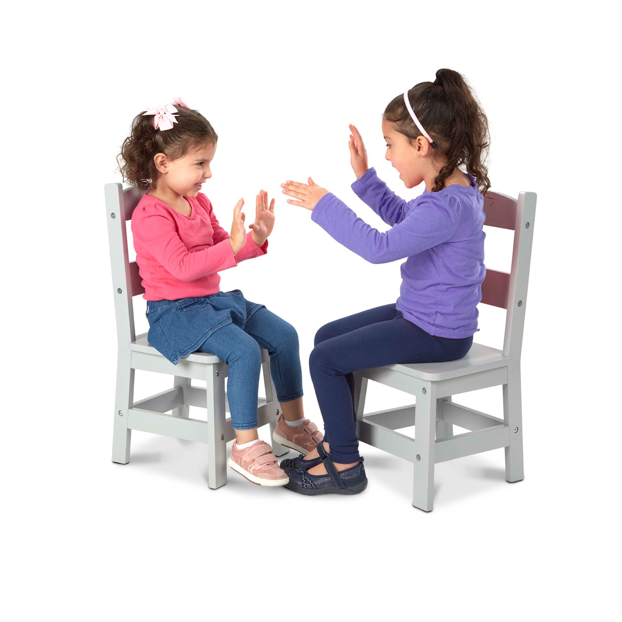 Child’s Wooden Chair Pair – Gray