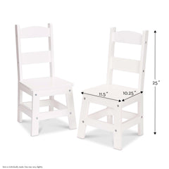Wooden Chair Pair  - White