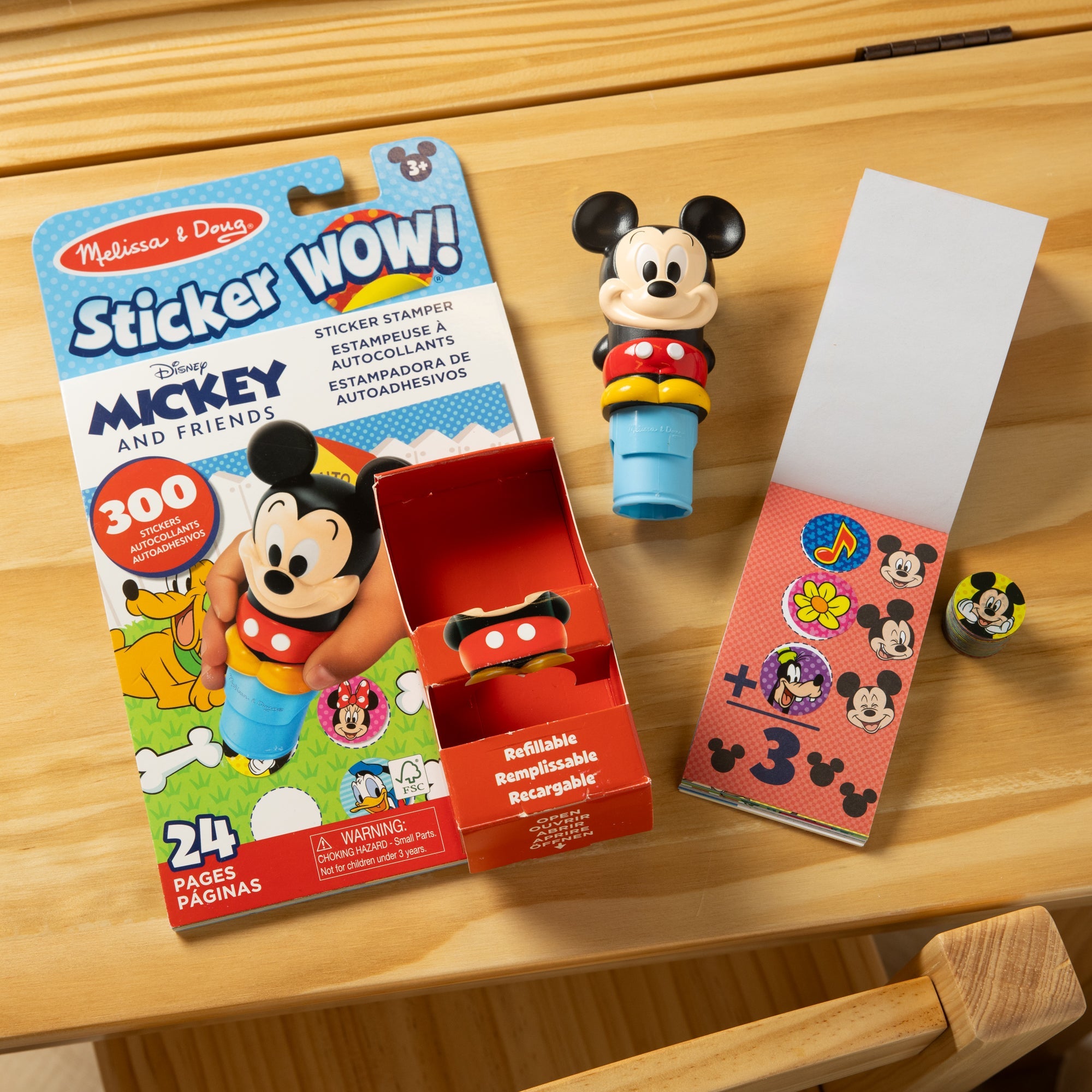 Sticker WOW!™ Disney Mickey Mouse Bundle: Activity Pad & Sticker Stamper + Mini Activity Pad and 200 Refill Stickers