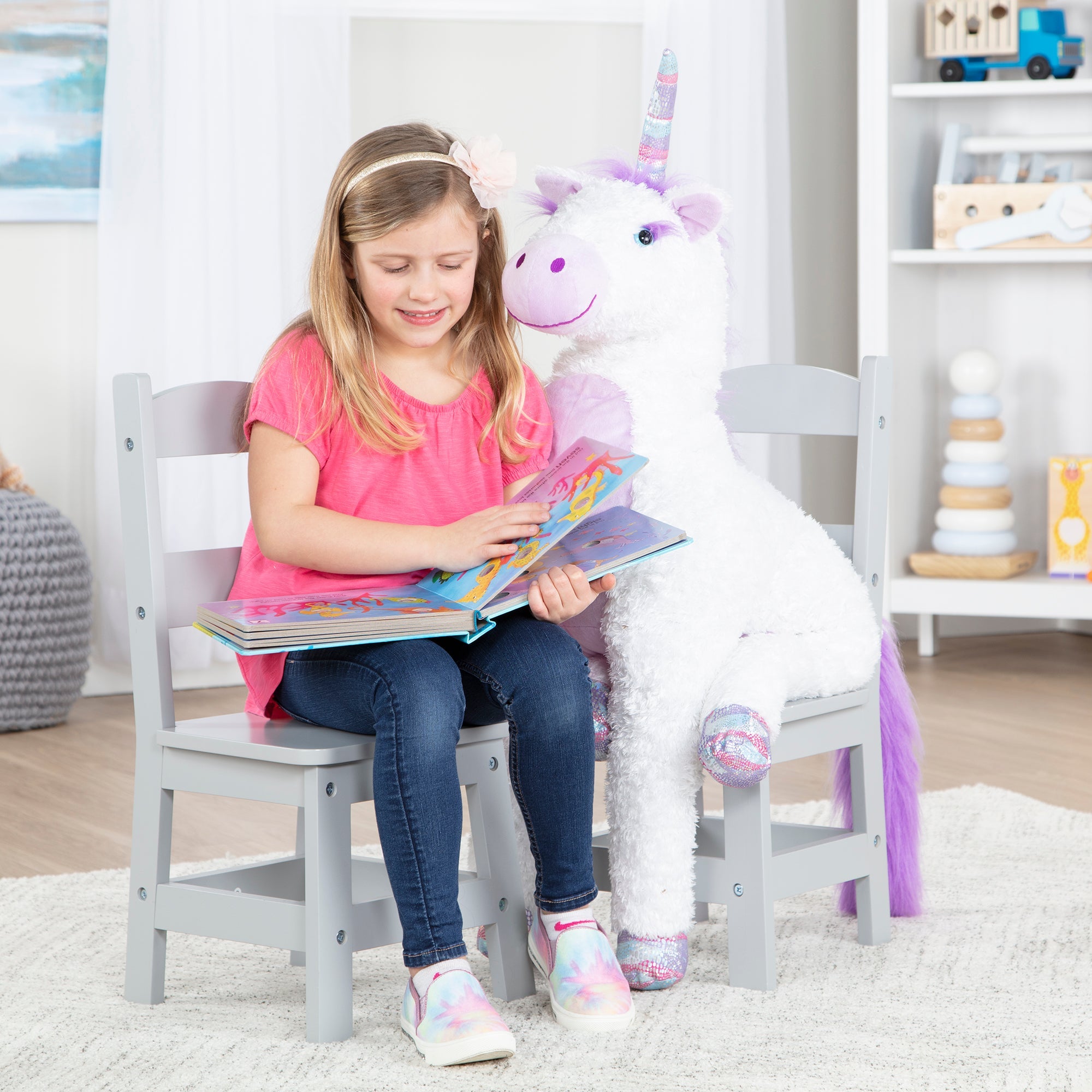 Child’s Wooden Chair Pair – Gray