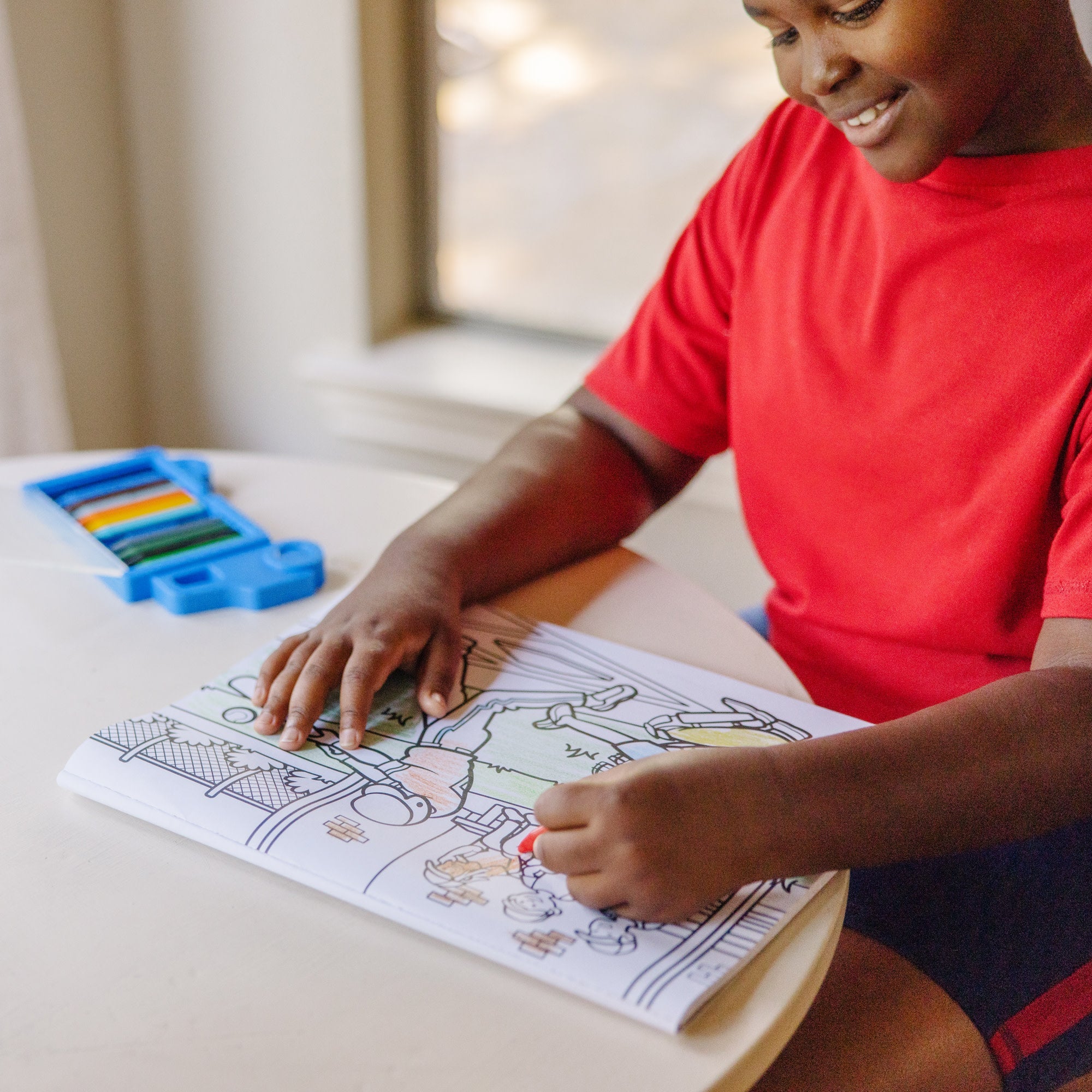 Jumbo 50-Page Kids' Coloring Pad - Space, Sharks, Sports, and More
