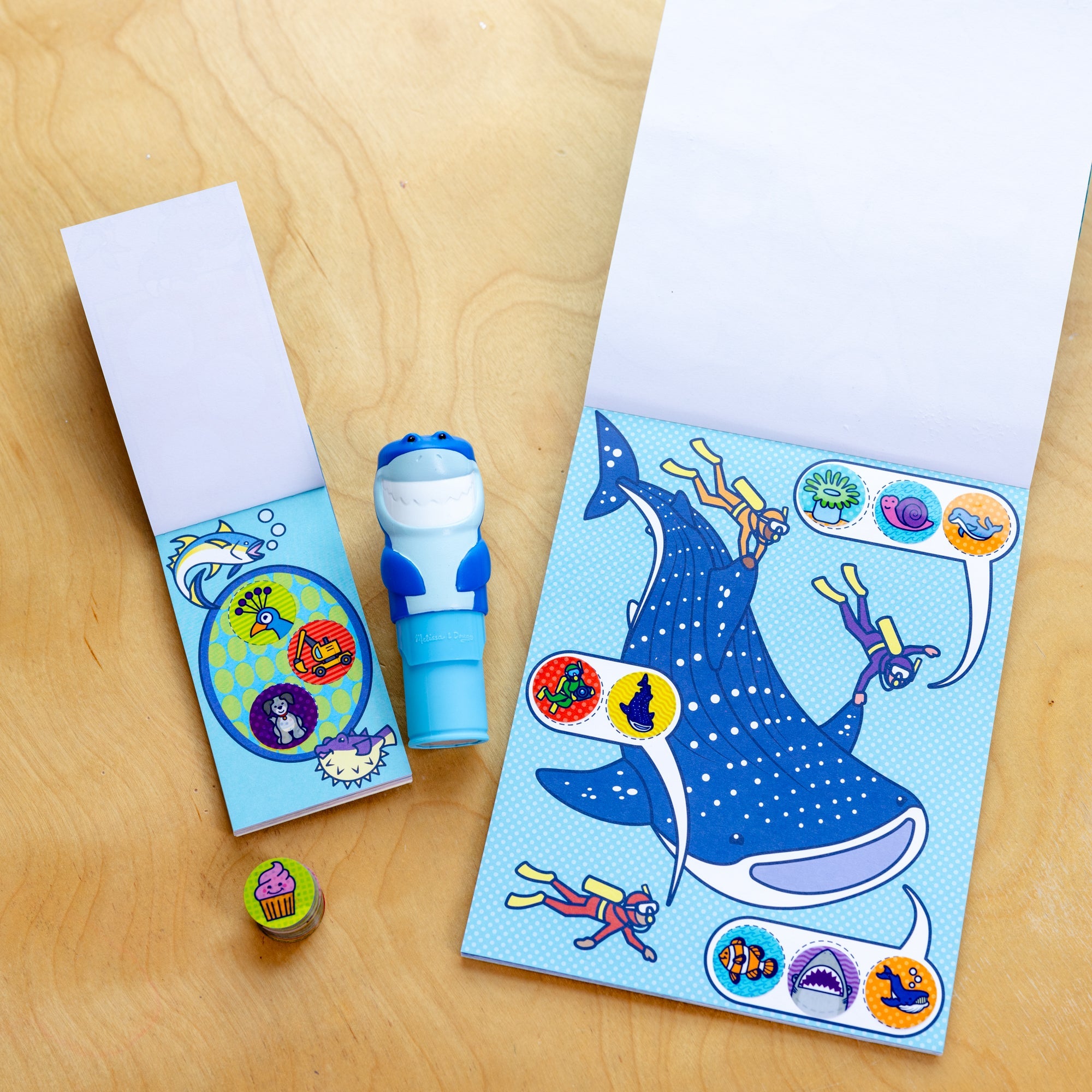 Sticker WOW!™ Shark Bundle: Activity Pad & Sticker Stamper + Mini Activity Pad and 200 Refill Stickers