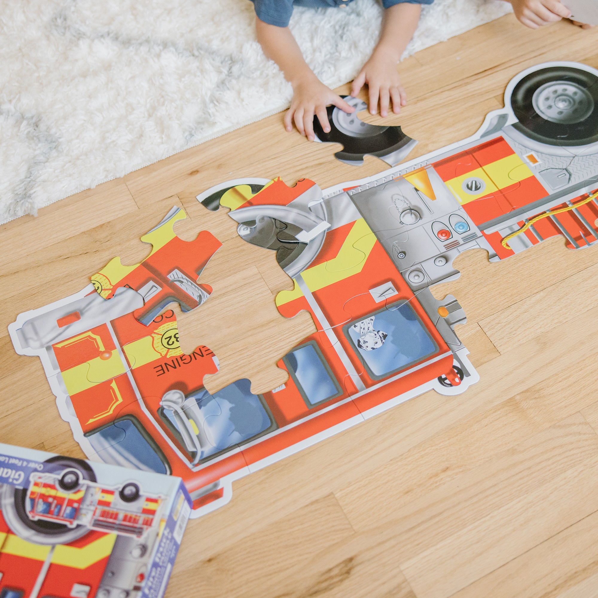 Giant Fire Truck Floor Puzzle - 24 Pieces